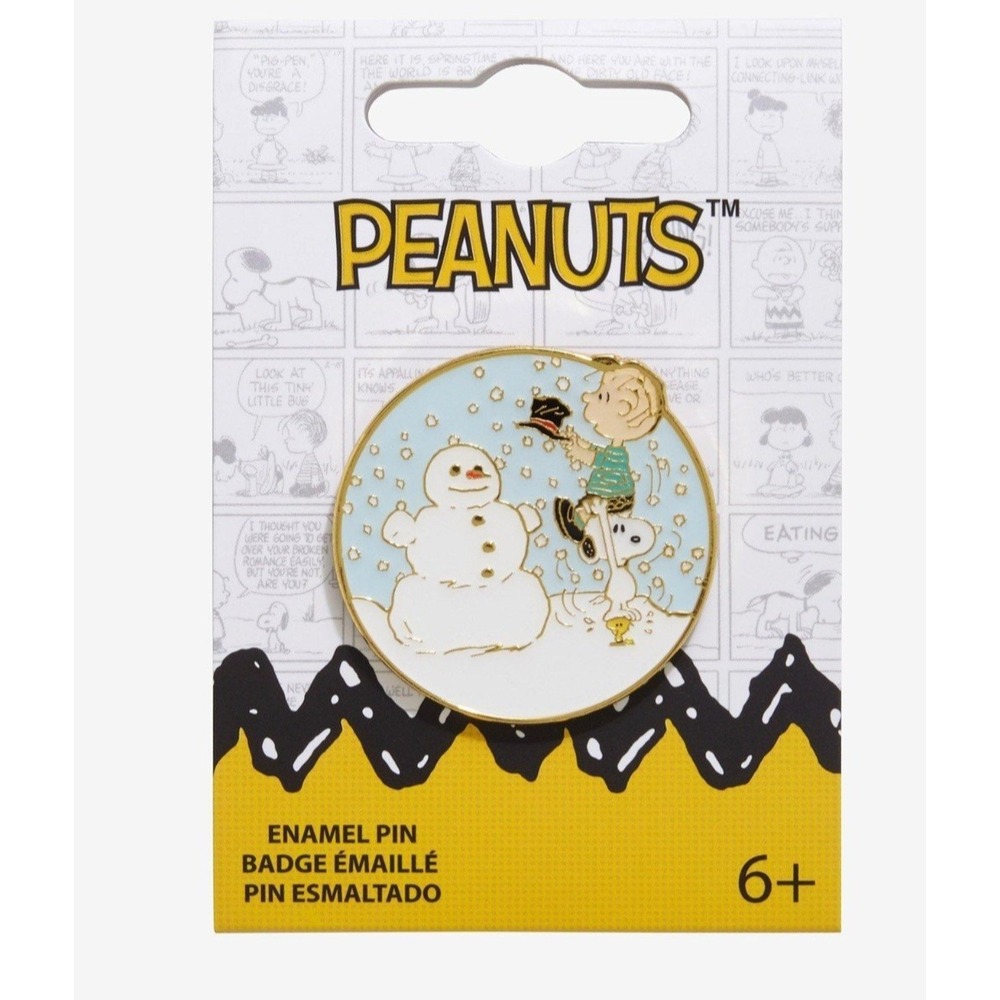 NEW Loungefly Peanuts Linus & Snoopy Snowman Scene Enamel Pin‎ Holiday Christmas